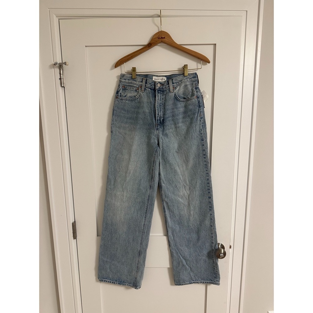 Denim Forum Farrah Hi-Rise Wide Jean in 9 Yrs Blondie Bleu